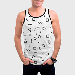 Майка-безрукавка мужская Разные геометрические фигуры, цвет: 3D-черный — фото 2
