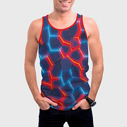 Майка-безрукавка мужская Красный и синий неон, цвет: 3D-красный — фото 2