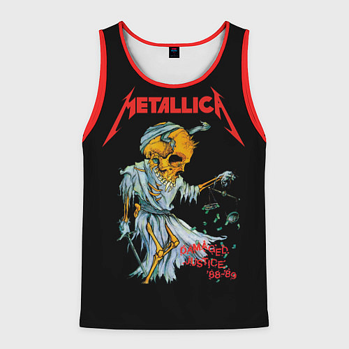 Мужская майка без рукавов Металлика - правосудие / 3D-Красный – фото 1