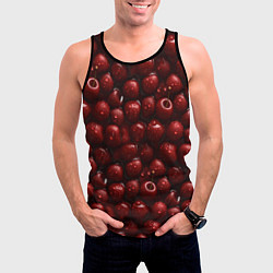Майка-безрукавка мужская Сочная текстура из вишни, цвет: 3D-черный — фото 2