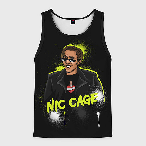 Мужская майка без рукавов Ник Кейдж / 3D-Черный – фото 1