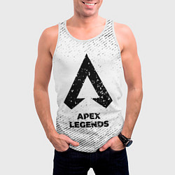 Майка-безрукавка мужская Apex Legends с потертостями на светлом фоне, цвет: 3D-белый — фото 2