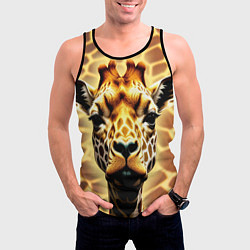 Майка-безрукавка мужская Жирафа, цвет: 3D-черный — фото 2