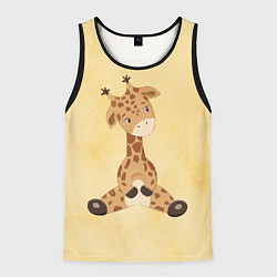 Майка-безрукавка мужская Малыш жираф, цвет: 3D-черный