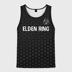 Майка-безрукавка мужская Elden Ring glitch на темном фоне: символ сверху, цвет: 3D-черный