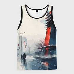 Мужская майка без рукавов Наш город - коллекция Бело-сине-красный - Хуф и Ся