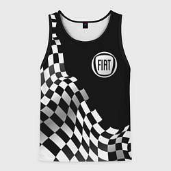 Майка-безрукавка мужская Fiat racing flag, цвет: 3D-черный