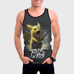 Майка-безрукавка мужская Пикачу с электрогитарой, цвет: 3D-черный — фото 2