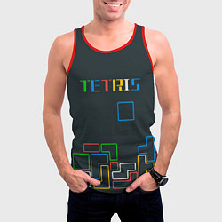 Майка-безрукавка мужская Tetris neon, цвет: 3D-красный — фото 2