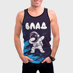 Майка-безрукавка мужская Влад космонавт даб, цвет: 3D-черный — фото 2
