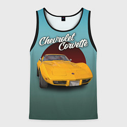 Майка-безрукавка мужская Американский спорткар Chevrolet Corvette Stingray, цвет: 3D-черный