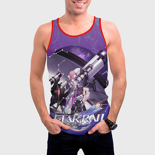 Мужская майка без рукавов Аста Хонкай Стар Рейл / 3D-Красный – фото 3