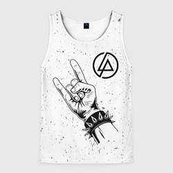 Майка-безрукавка мужская Linkin Park и рок символ, цвет: 3D-белый