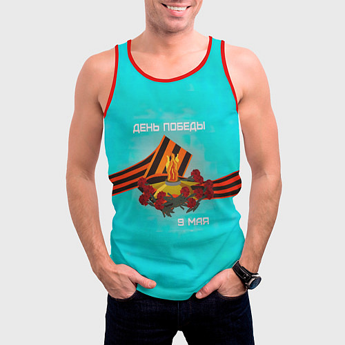 Мужская майка без рукавов 9 мая день памяти / 3D-Красный – фото 3