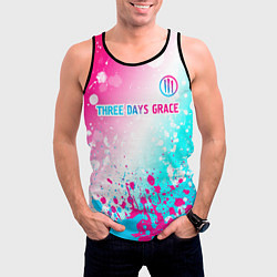 Майка-безрукавка мужская Three Days Grace neon gradient style: символ сверх, цвет: 3D-черный — фото 2