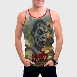 Майка-безрукавка мужская Zombie dead island 2, цвет: 3D-красный — фото 2