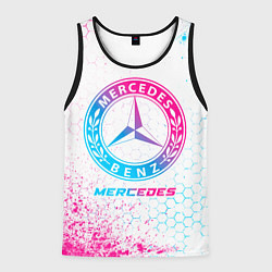 Майка-безрукавка мужская Mercedes neon gradient style, цвет: 3D-черный