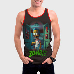 Майка-безрукавка мужская Гомер зомби, цвет: 3D-красный — фото 2
