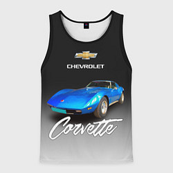Мужская майка без рукавов Синий Chevrolet Corvette 70-х годов