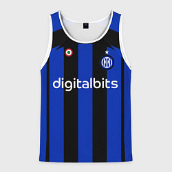 Майка-безрукавка мужская ФК Интер форма 2223 домашняя, цвет: 3D-белый