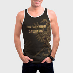 Майка-безрукавка мужская Пограничный защитник - орлы, цвет: 3D-белый — фото 2