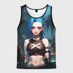 Майка-безрукавка мужская Arcane League of Legends Jinx, цвет: 3D-черный