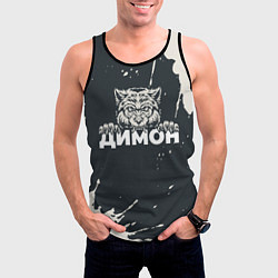 Майка-безрукавка мужская Димон зубастый волк, цвет: 3D-черный — фото 2
