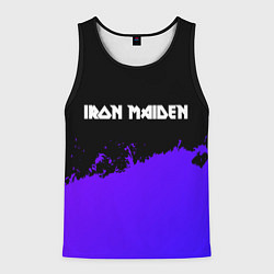 Майка-безрукавка мужская Iron Maiden purple grunge, цвет: 3D-черный