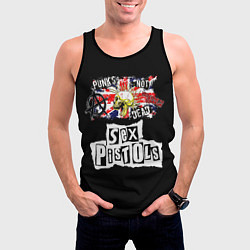 Майка-безрукавка мужская Sex Pistols - punks not dead, цвет: 3D-черный — фото 2