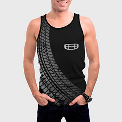 Майка-безрукавка мужская Geely tire tracks, цвет: 3D-черный — фото 2