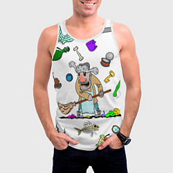 Майка-безрукавка мужская Дворничек, цвет: 3D-белый — фото 2