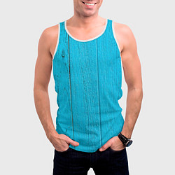 Майка-безрукавка мужская Деревянный забор, цвет: 3D-белый — фото 2