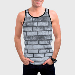 Майка-безрукавка мужская Grey wall, цвет: 3D-черный — фото 2