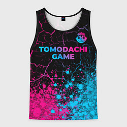 Майка-безрукавка мужская Tomodachi Game - neon gradient: символ сверху, цвет: 3D-черный