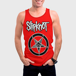 Майка-безрукавка мужская Slipknot - пентаграмма, цвет: 3D-красный — фото 2