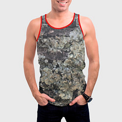 Майка-безрукавка мужская Текстура мха на дереве, цвет: 3D-красный — фото 2
