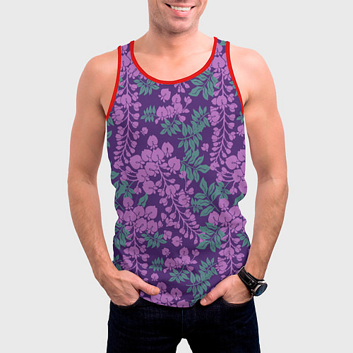 Мужская майка без рукавов Сиреневый рай / 3D-Красный – фото 3