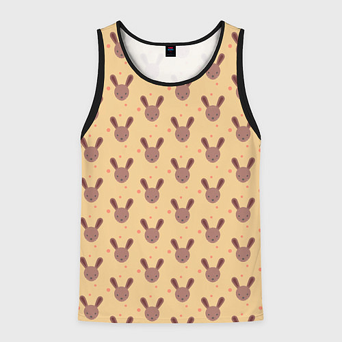 Мужская майка без рукавов Паттерн милые кролики / 3D-Черный – фото 1