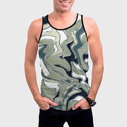 Майка-безрукавка мужская Абстракция оливковый, цвет: 3D-черный — фото 2
