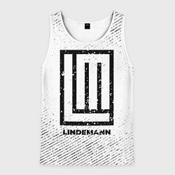 Майка-безрукавка мужская Lindemann с потертостями на светлом фоне, цвет: 3D-белый