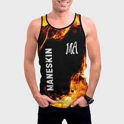 Майка-безрукавка мужская Maneskin и пылающий огонь, цвет: 3D-черный — фото 2