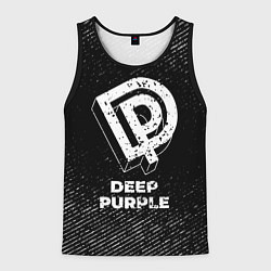 Майка-безрукавка мужская Deep Purple с потертостями на темном фоне, цвет: 3D-черный