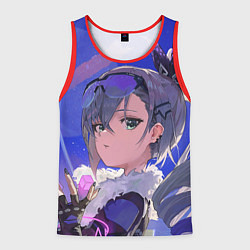 Майка-безрукавка мужская Хонкай Стар Рейл: Серебряный Волк, цвет: 3D-красный