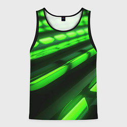 Мужская майка без рукавов Green neon abstract