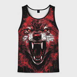 Майка-безрукавка мужская Red wolf, цвет: 3D-черный