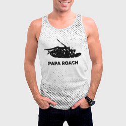 Майка-безрукавка мужская Papa Roach с потертостями на светлом фоне, цвет: 3D-белый — фото 2