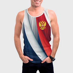 Майка-безрукавка мужская Герб России абстракция, цвет: 3D-белый — фото 2