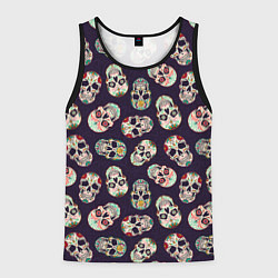 Мужская майка без рукавов Узор с черепами Pattern with skulls