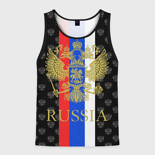 Мужская майка без рукавов Russia / 3D-Черный – фото 1