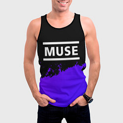 Майка-безрукавка мужская Muse purple grunge, цвет: 3D-черный — фото 2